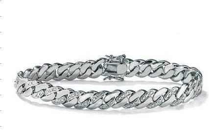 Sterling Silver Diamond Men Bracelet